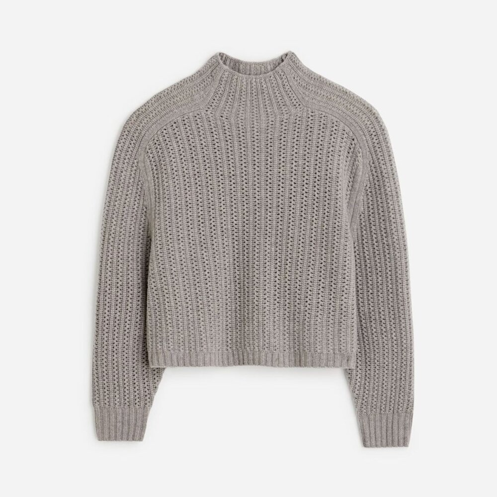 Madewell Grey Knit Mock-Neck Sweater